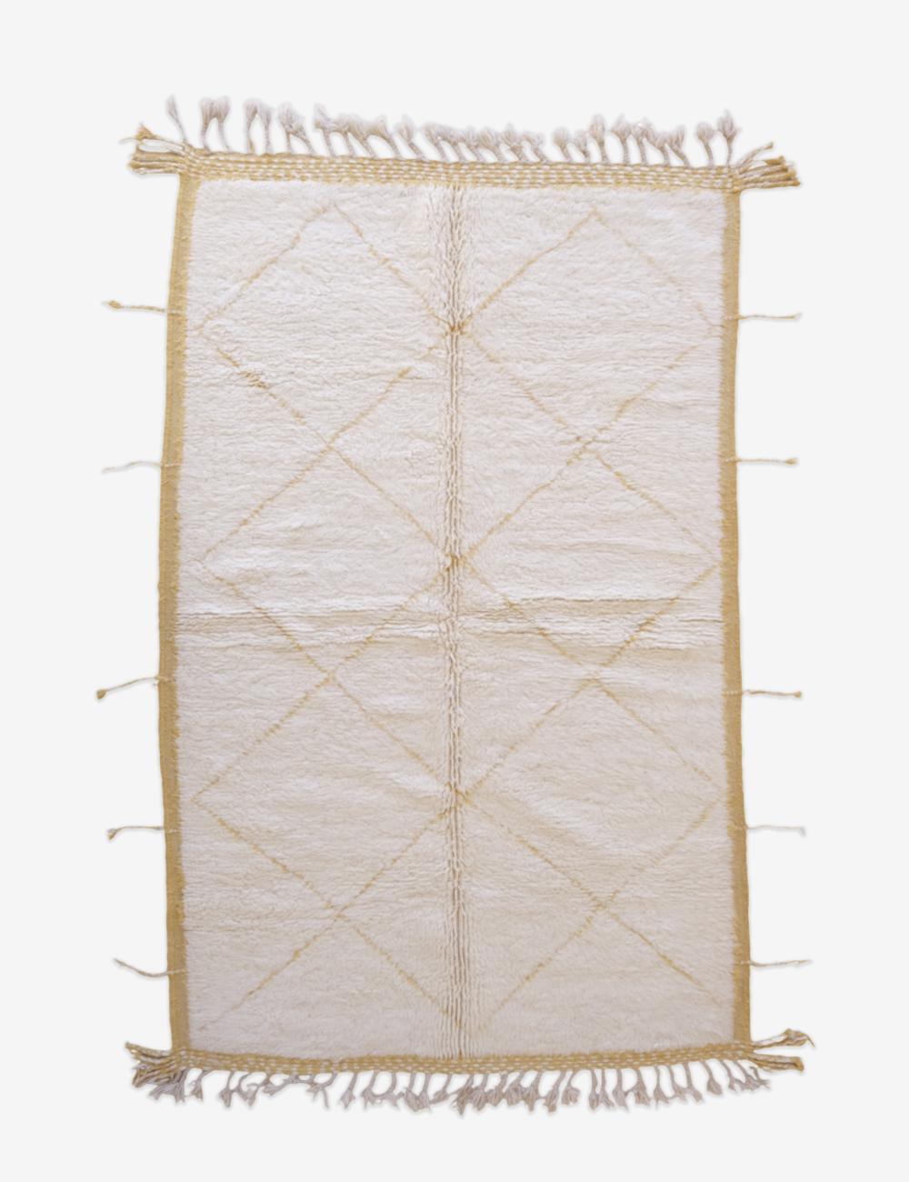 Moroccan Yellow Beni Ourain Rug 8.6 x 5.3 ft / 263 x 162 cm - Surcoma