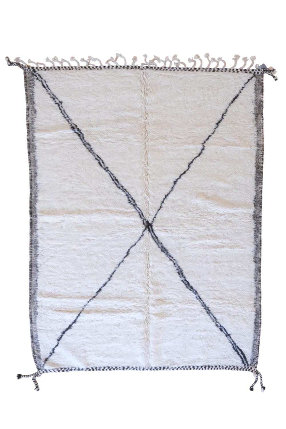 Moroccan Beni Ourain Wool Rug 9.4 x 6.6 ft / 285 x 203 cm - Surcoma