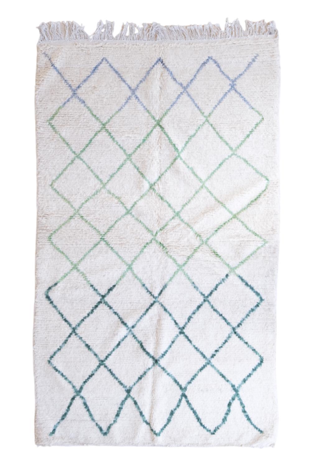 Moroccan Beni Ourain Wool Rug 8.2 x 4.9 ft / 251 x 151 cm - Surcoma