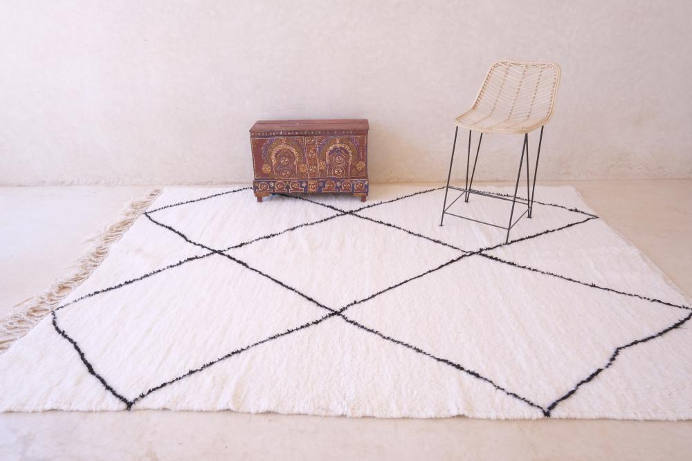 Moroccan Beni Ourain Wool Rug 10 x 6.6 Ft / 304 x 204 cm - Surcoma