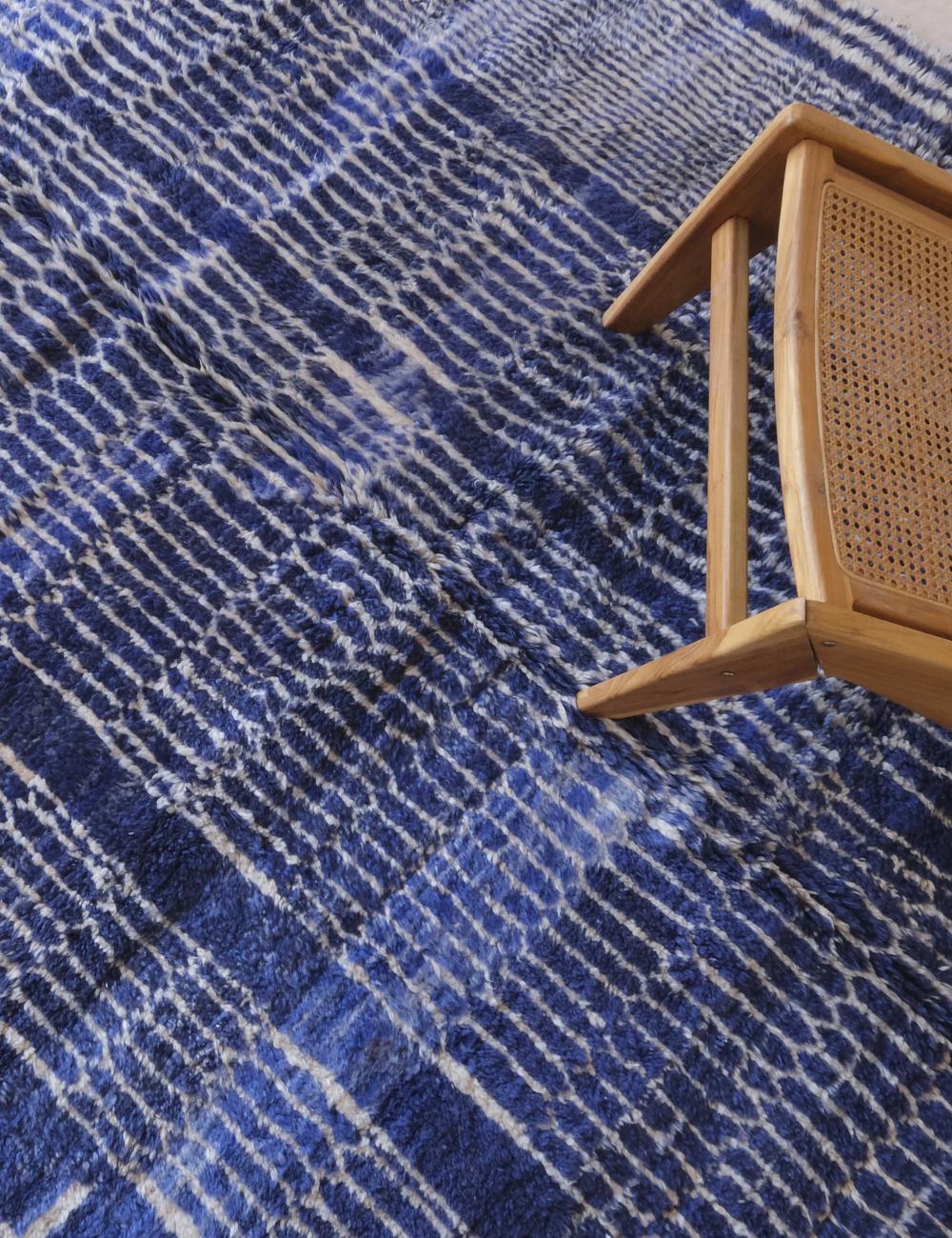 Deep Blue Custom Beni MRirt Rug - Surcoma