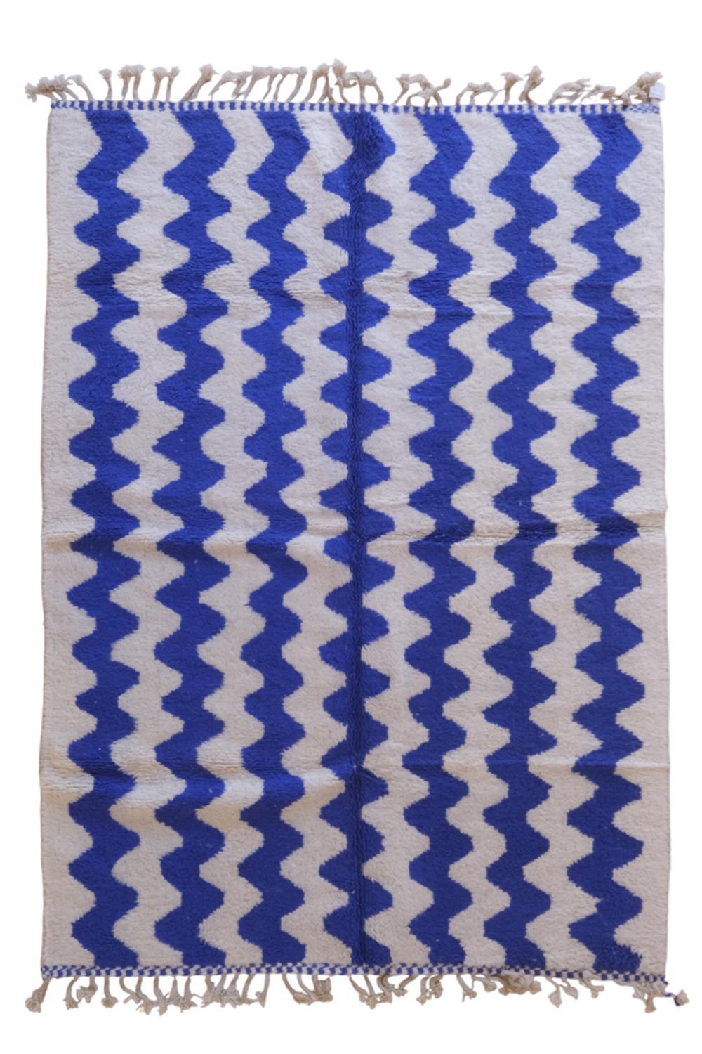 Moroccan Blue Contemporary Rug 9.6 x 6.6 ft / 294 x 203 cm - Surcoma