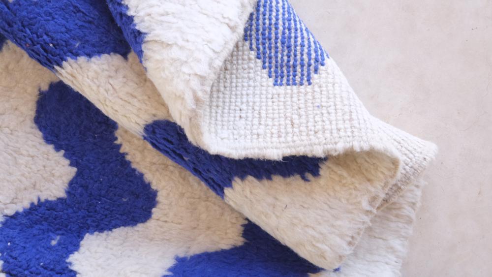 Moroccan Blue Contemporary Rug 9.6 x 6.6 ft / 294 x 203 cm - Surcoma