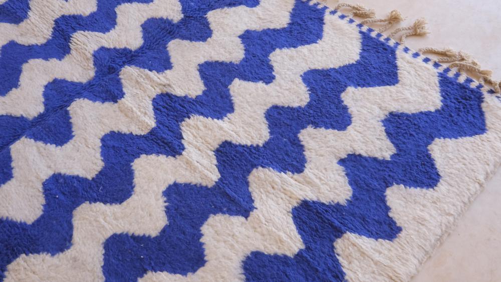 Moroccan Blue Contemporary Rug 9.6 x 6.6 ft / 294 x 203 cm - Surcoma