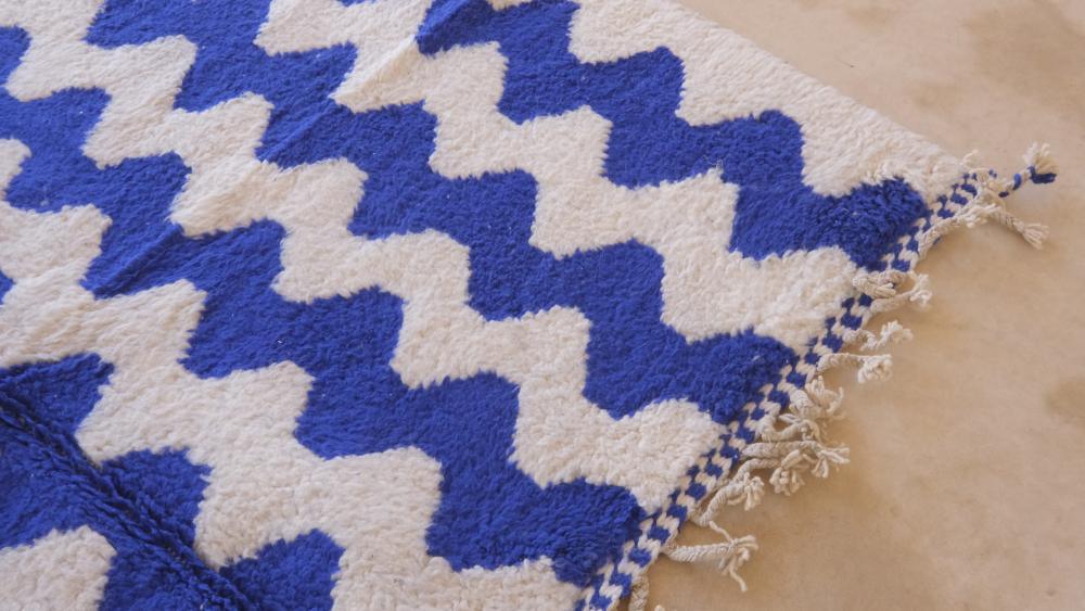 Moroccan Blue Contemporary Rug 9.6 x 6.6 ft / 294 x 203 cm - Surcoma
