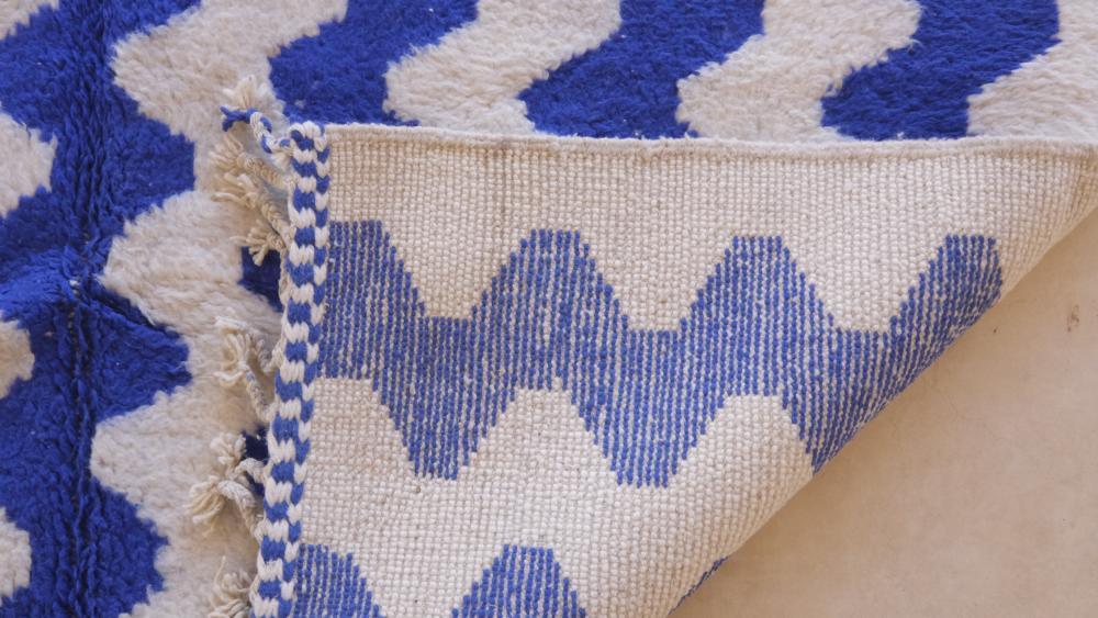 Moroccan Blue Contemporary Rug 9.6 x 6.6 ft / 294 x 203 cm - Surcoma