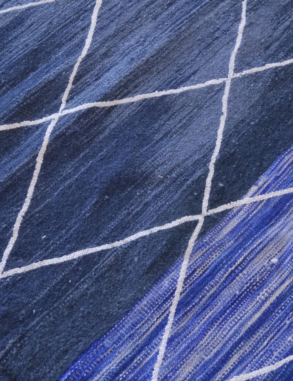 Moroccan Blue Kilim Rug 9.7 x 6.4 ft / 297 x 195 cm