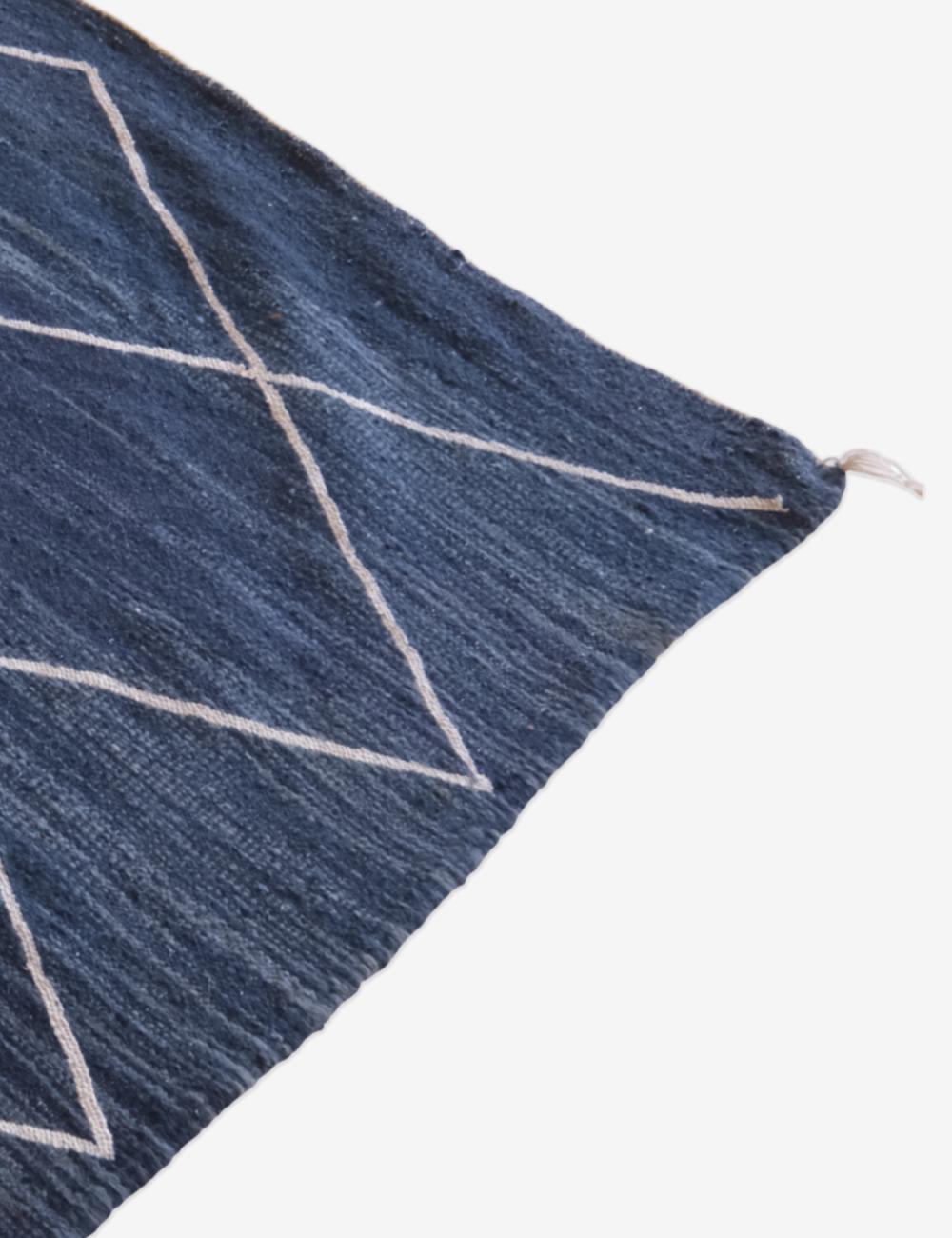 Moroccan Blue Kilim Rug 9.7 x 6.4 ft / 297 x 195 cm