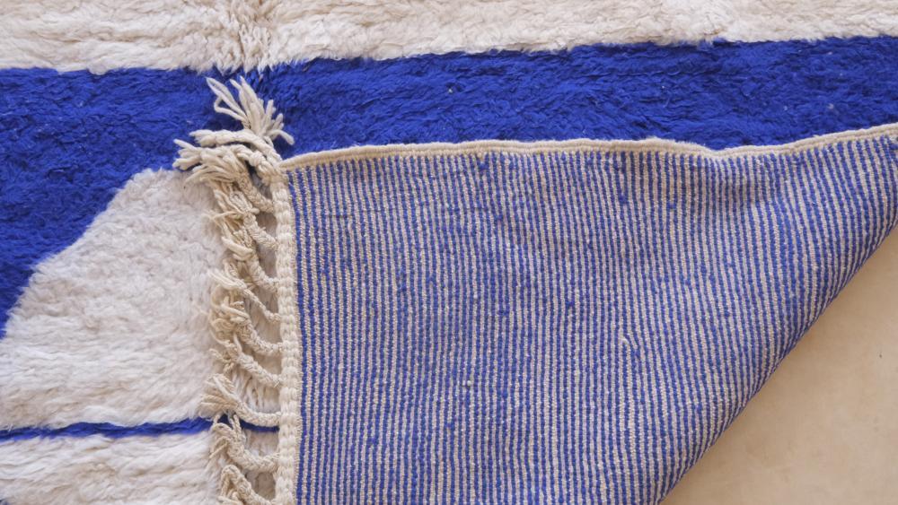 Moroccan Blue Modern Wool Rug 9.2 x 7.2 ft / 279 x 220 cm - Surcoma