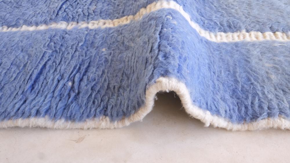 Moroccan Blue Modern Wool Rug 9.5 x 6.6 ft / 289 x 202 cm - Surcoma