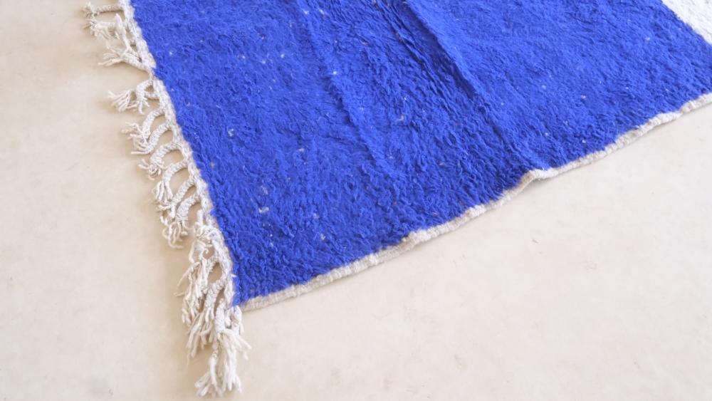 Moroccan Blue Modern Wool Rug 9.2 x 7.2 ft / 279 x 220 cm - Surcoma