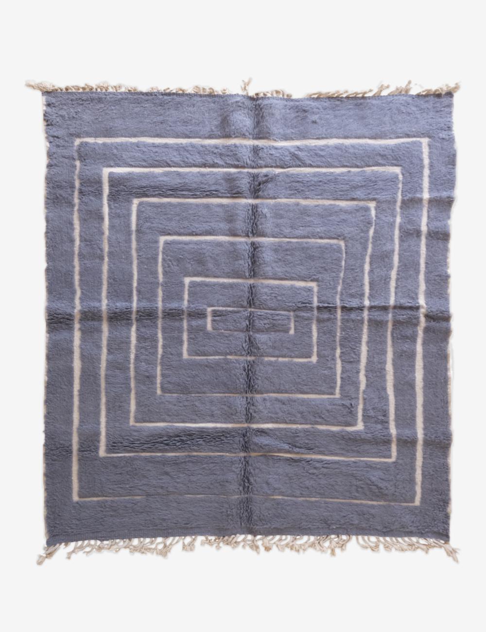 Moroccan Gray Wool Rug 9.1 x 7.9 ft / 277 x 242 cm - Surcoma