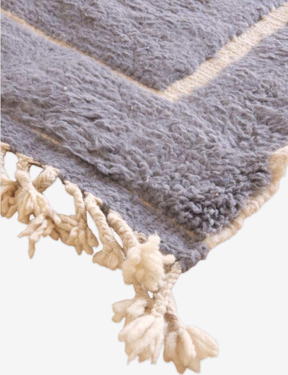 Moroccan Gray Wool Rug 9.1 x 7.9 ft / 277 x 242 cm - Surcoma