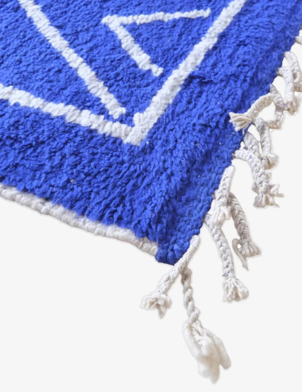 Moroccan Blue Wool Rug 9.9 x 8 ft / 303 x 246 cm - Surcoma