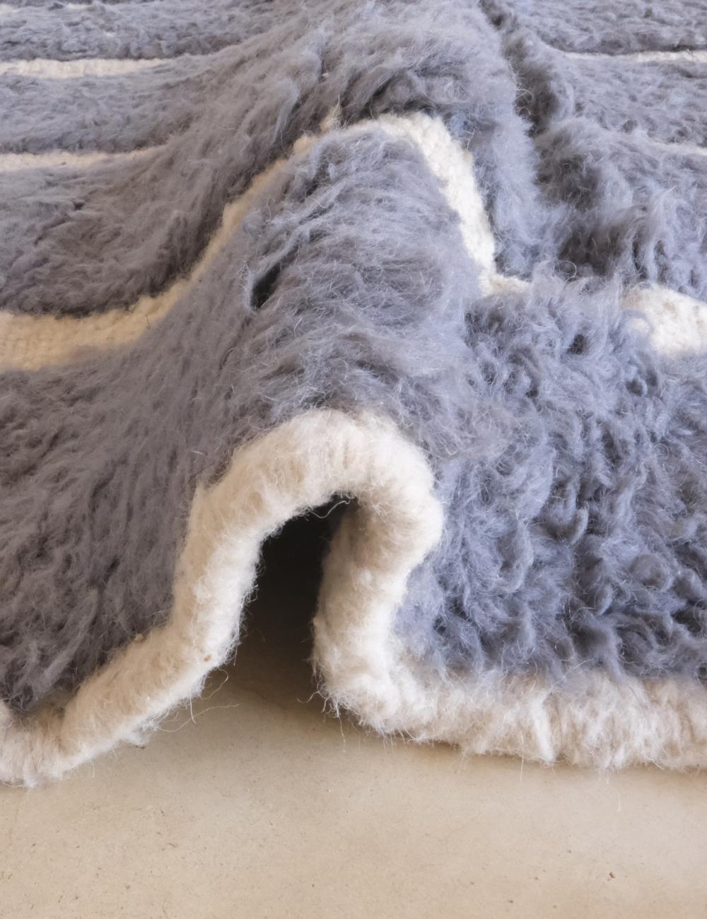 Moroccan Gray Wool Rug 9.1 x 7.9 ft / 277 x 242 cm - Surcoma