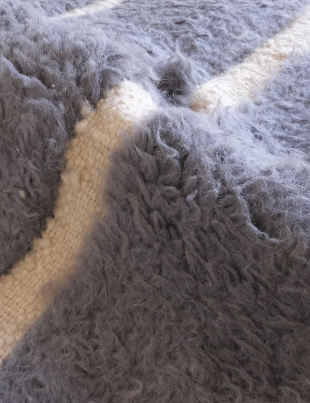 Moroccan Gray Wool Rug 9.1 x 7.9 ft / 277 x 242 cm - Surcoma