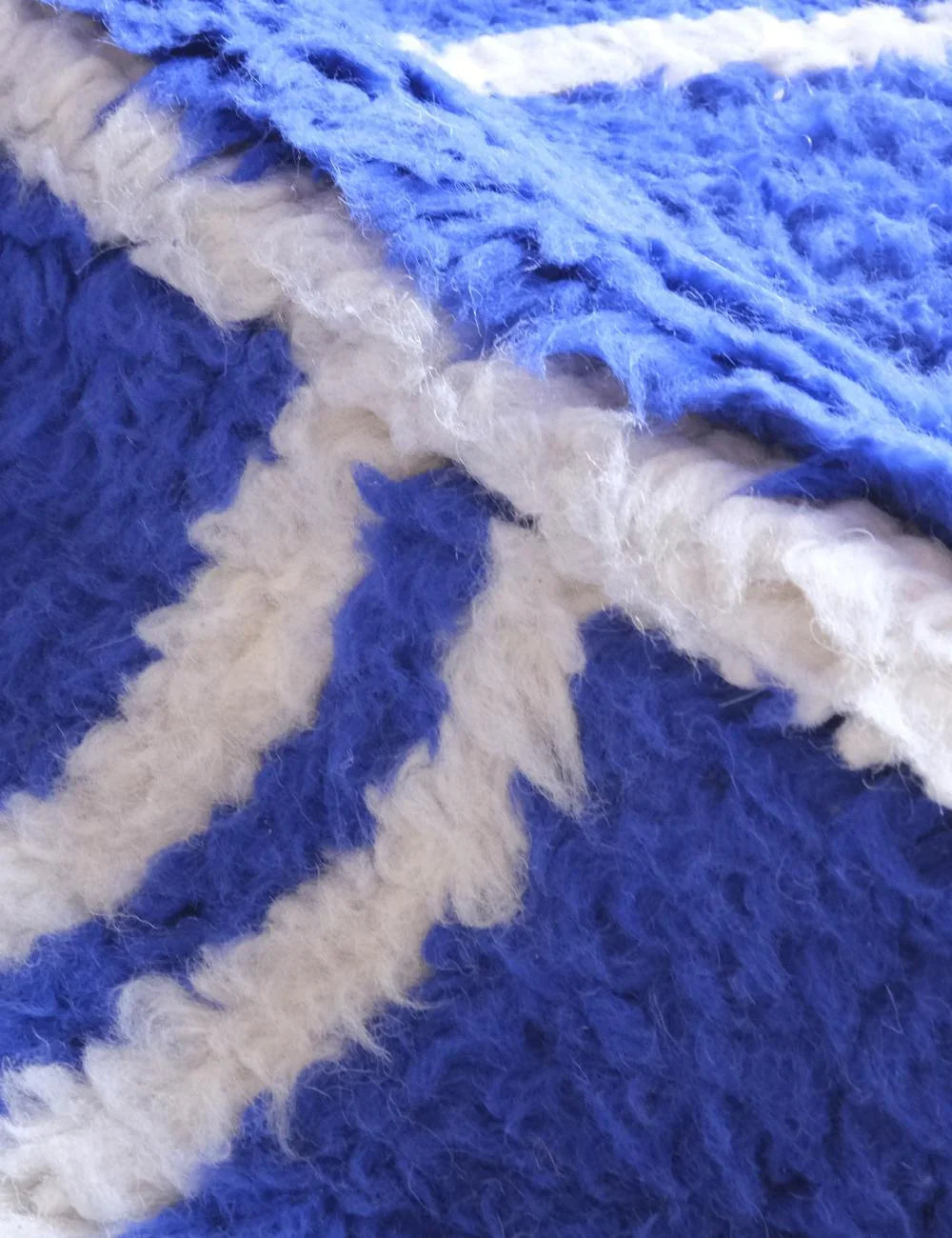 Moroccan Blue Wool Rug 9.9 x 8 ft / 303 x 246 cm - Surcoma
