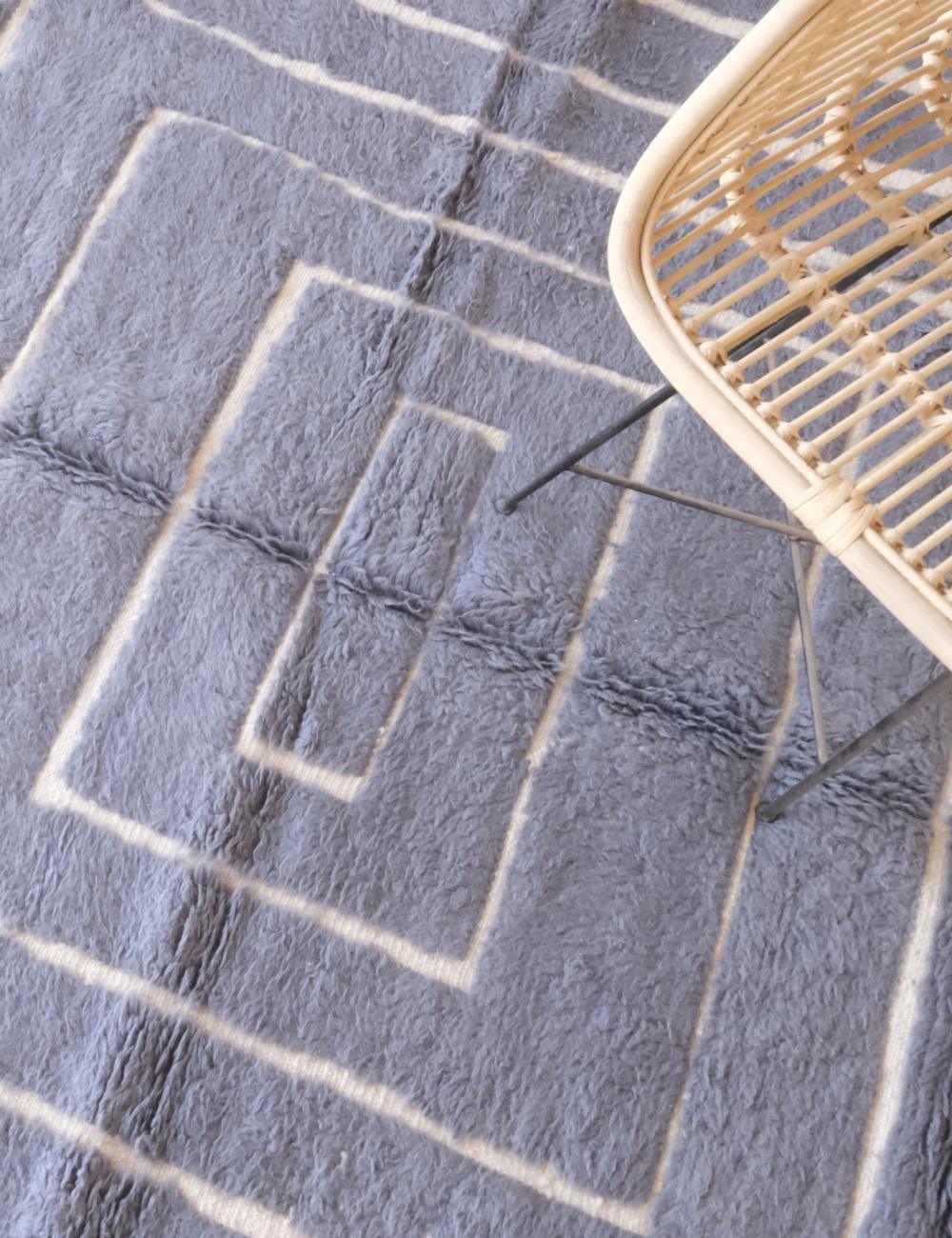 Moroccan Gray Wool Rug 9.1 x 7.9 ft / 277 x 242 cm - Surcoma