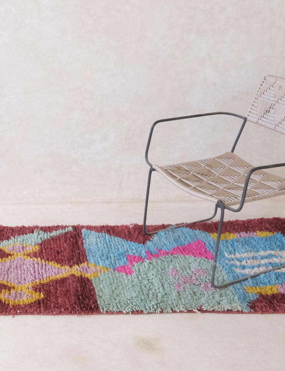 Moroccan Boujad Runner Wool Rug 9 x 2.2 ft / 274 x 69 cm - Surcoma