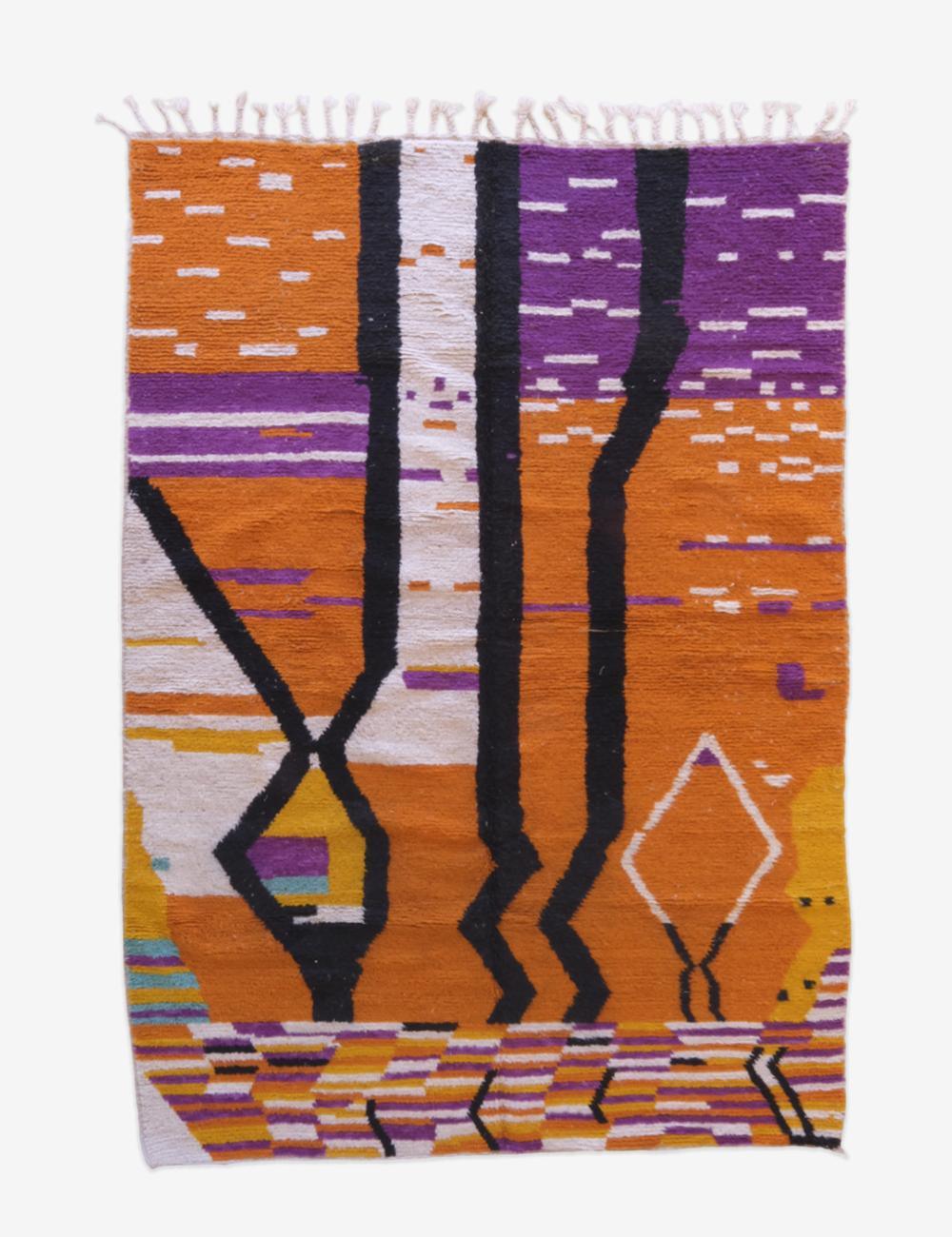 Abstract Moroccan Boujad Wool Rug 10.3 x 6.9 ft / 313 x 211 cm - Surcoma