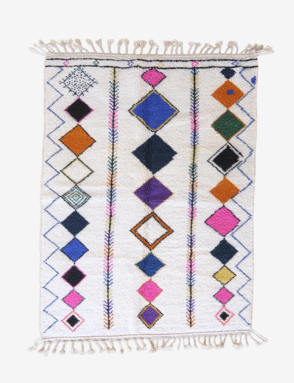 Moroccan Boujad Wool Rug 8.1 x 5.1 ft / 248 x 158 cm - Surcoma