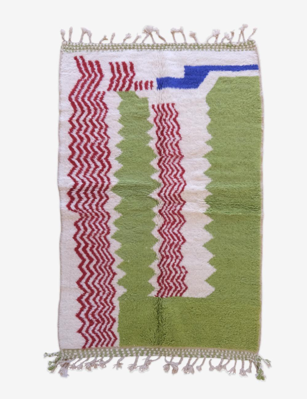Moroccan Boujad Wool Rug 7.9 x 4.9 ft / 241 x 151 cm - Surcoma