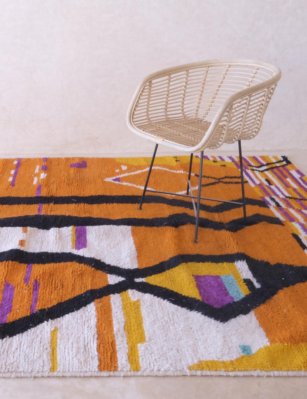 Abstract Moroccan Boujad Wool Rug 10.3 x 6.9 ft / 313 x 211 cm - Surcoma