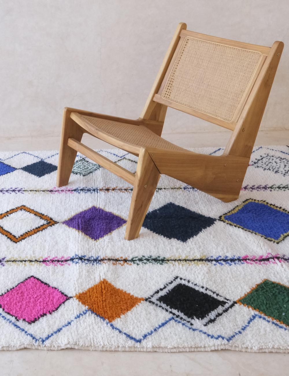 Moroccan Boujad Wool Rug 8.1 x 5.1 ft / 248 x 158 cm - Surcoma