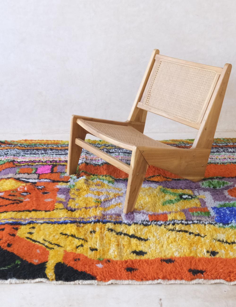 Moroccan Colorful Wool Rug 7.9 x 4.9 ft / 240 x 152 cm - Surcoma