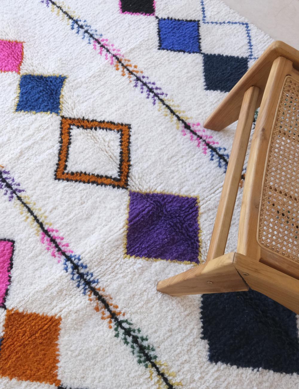 Moroccan Boujad Wool Rug 8.1 x 5.1 ft / 248 x 158 cm - Surcoma