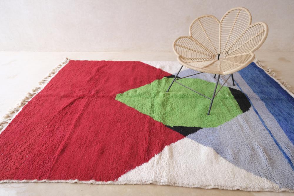 Moroccan Boujad Wool Rug 9.9 x 7 ft / 302 x 214 cm - Surcoma