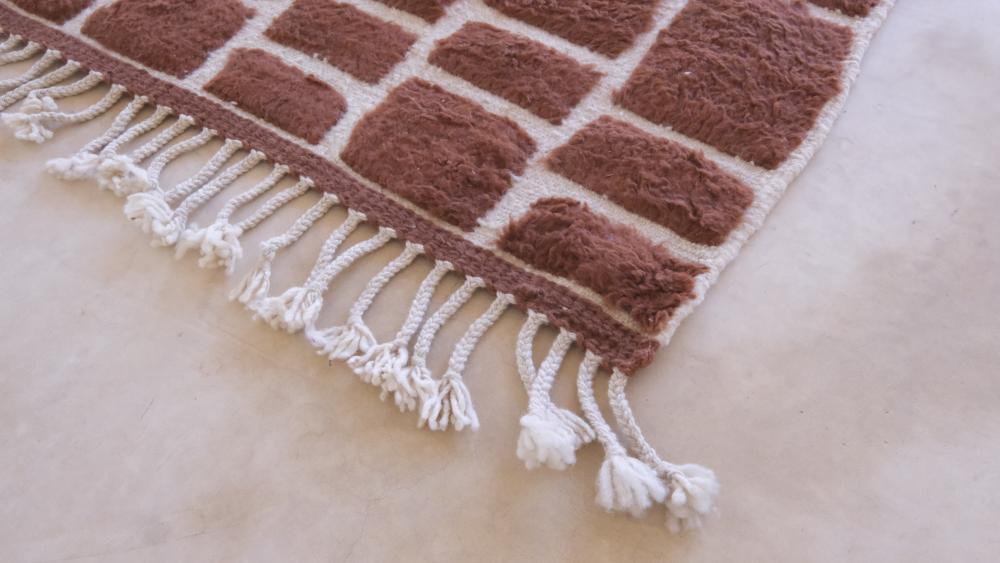 Moroccan Brown Wool Rug 9.6 x 6.5 ft / 294 x 198 cm - Surcoma