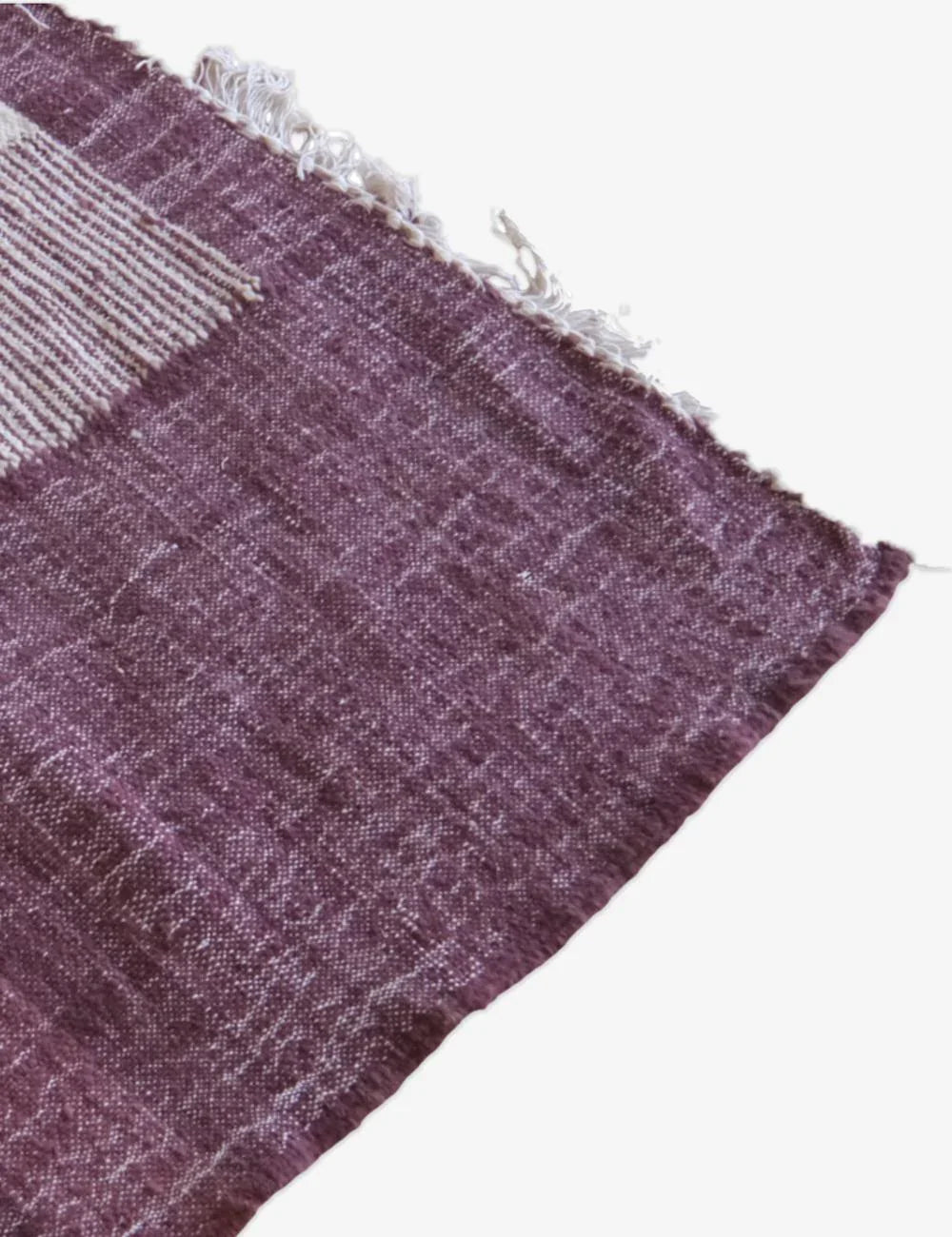 Moroccan Burgundy Flatwoven Wool Rug 8.1 x 5.3 ft / 246 x 162 cm - Surcoma