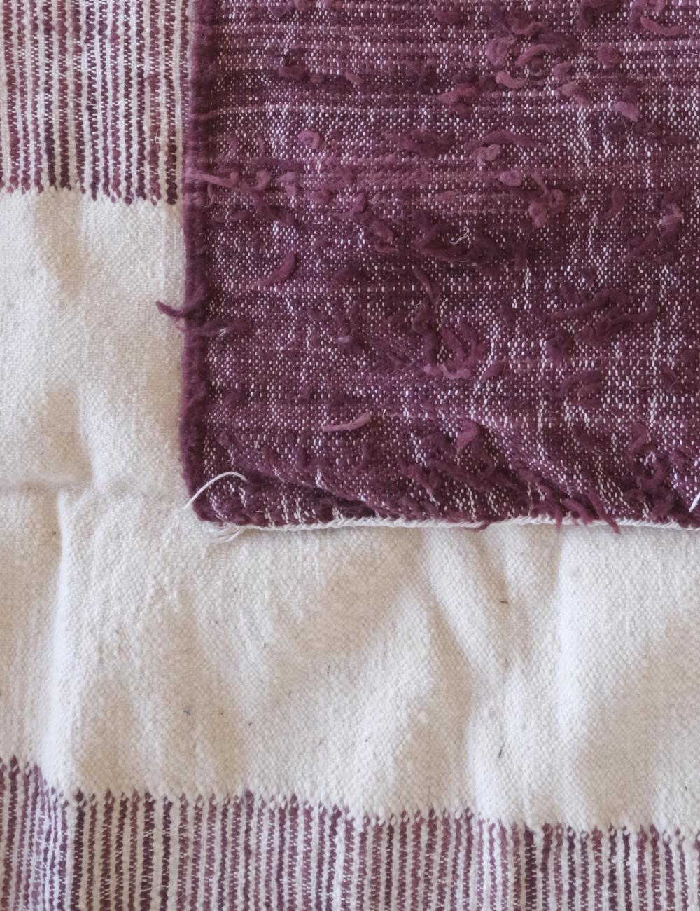 Moroccan Burgundy Flatwoven Wool Rug 8.1 x 5.3 ft / 246 x 162 cm - Surcoma