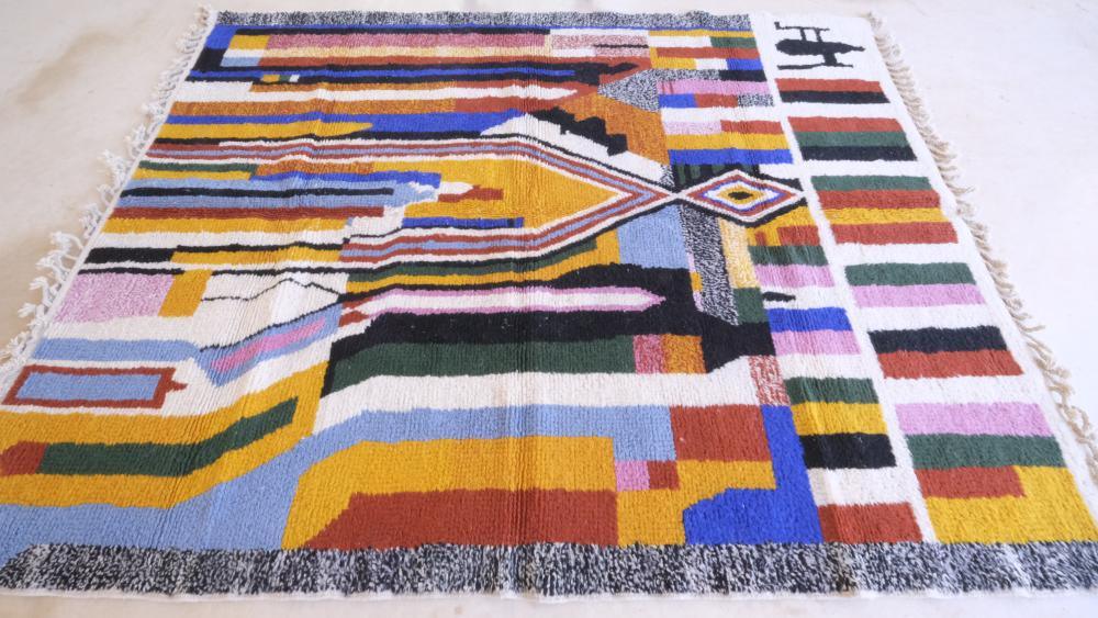 Moroccan Colorful Abstract Rug 9.3 x 7.1 ft / 282 x 219 cm - Surcoma