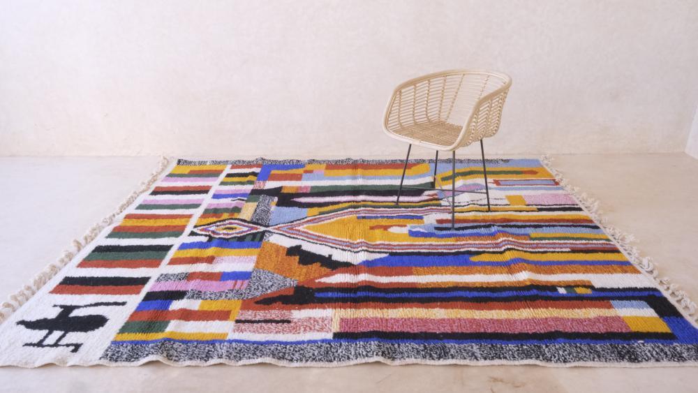 Moroccan Colorful Abstract Rug 9.3 x 7.1 ft / 282 x 219 cm - Surcoma