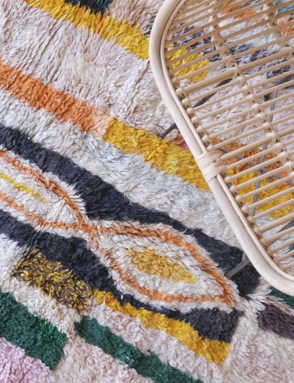 Moroccan Colorful Wool Rug 7.5 x 7.1 ft / 230 x 218 cm - Surcoma