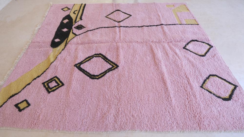 Moroccan Contemporary Pink Rug 9.8 x 8 ft / 298 x 245 cm - Surcoma