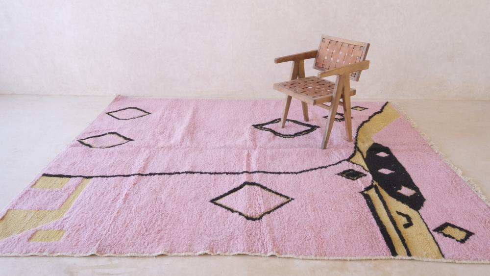 Moroccan Contemporary Pink Rug 9.8 x 8 ft / 298 x 245 cm - Surcoma