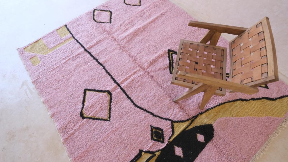 Moroccan Contemporary Pink Rug 9.8 x 8 ft / 298 x 245 cm - Surcoma