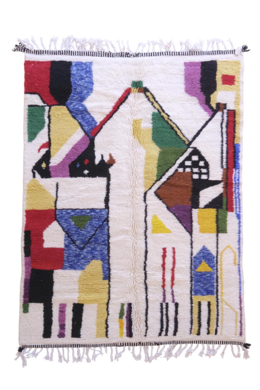 Moroccan Contemporary Wool Rug 9.5 x 6.6 ft / 289 x 203 cm - Surcoma