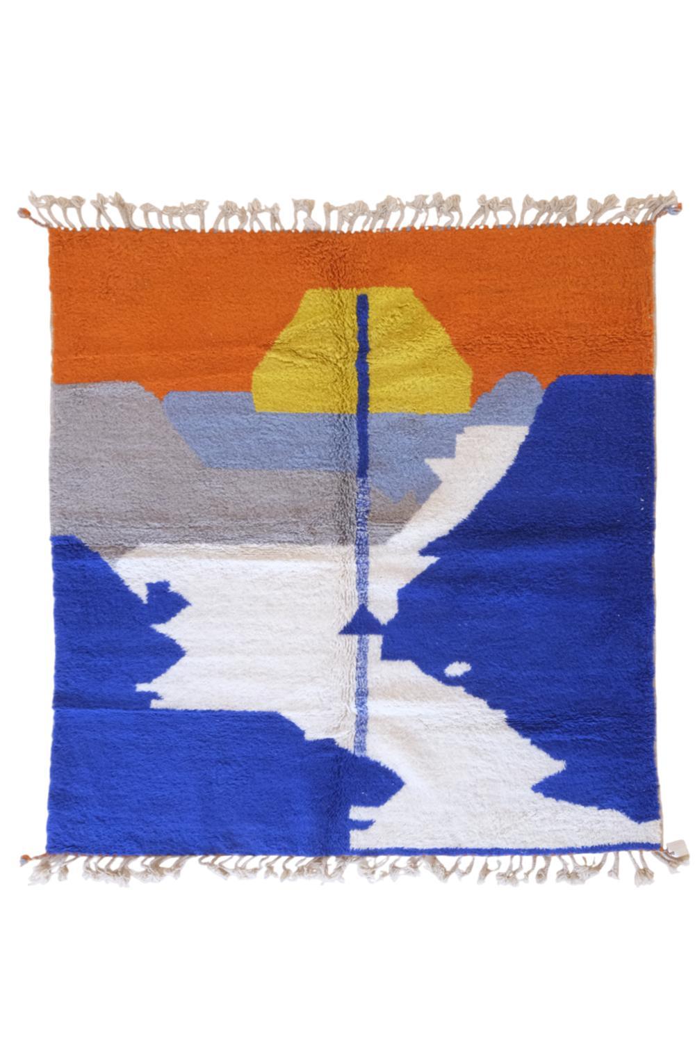 Moroccan Contemporary Wool Rug 7.8 x 7.1 ft / 239 x 219 cm - Surcoma