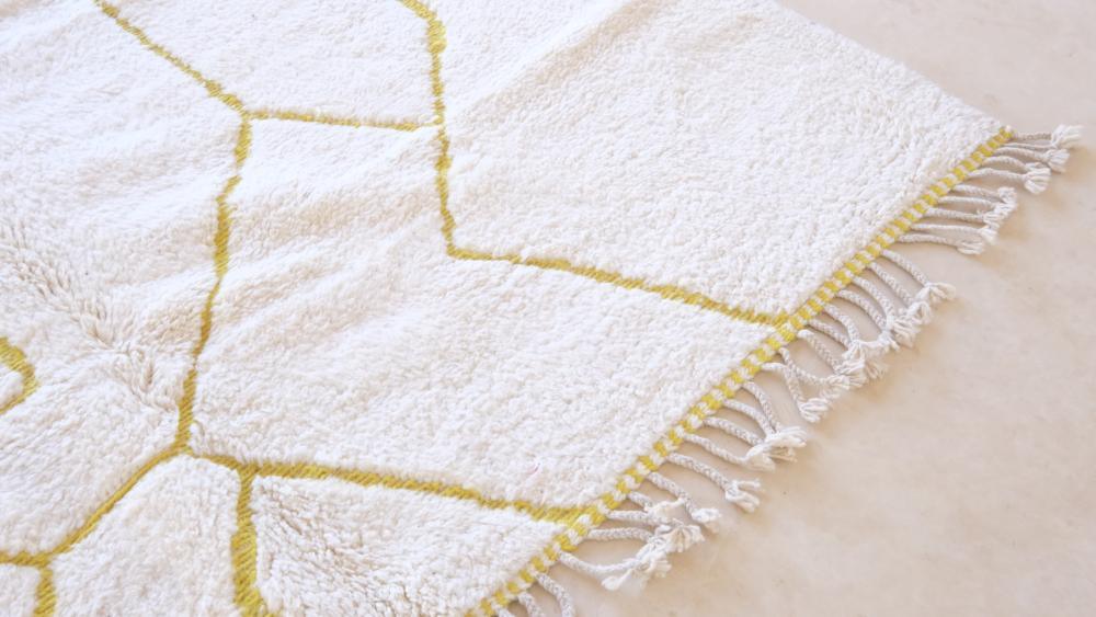 Moroccan White Wool Rug 8.8 x 8 ft / 268 x 244 cm - Surcoma