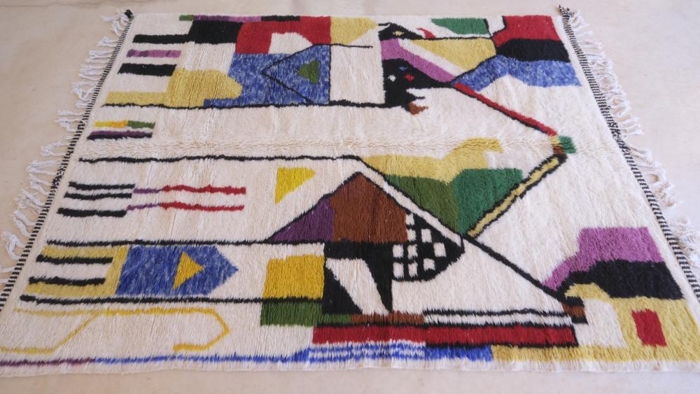 Moroccan Contemporary Wool Rug 9.5 x 6.6 ft / 289 x 203 cm - Surcoma