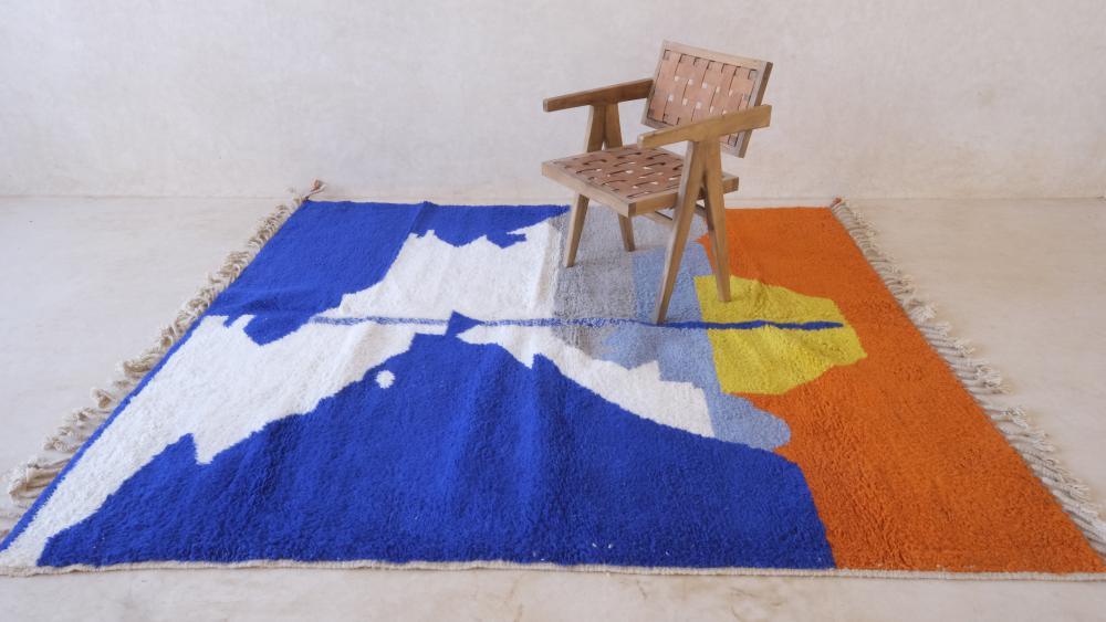 Moroccan Contemporary Wool Rug 7.8 x 7.1 ft / 239 x 219 cm - Surcoma