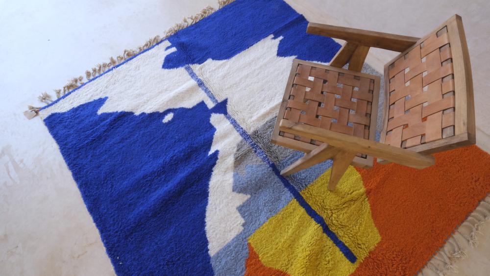 Moroccan Contemporary Wool Rug 7.8 x 7.1 ft / 239 x 219 cm - Surcoma