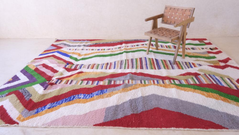 Moroccan Contemporary Wool Rug 11.2 x 8.1 ft / 341 x 247 cm - Surcoma