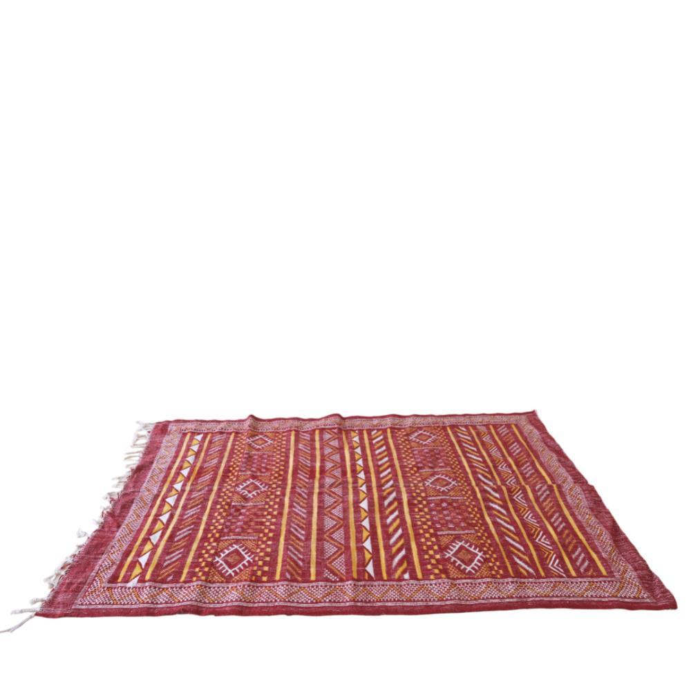 Moroccan Ethnic Chic Red kilim rug 8.2 x 5 ft / 249 x 154 cm - Surcoma