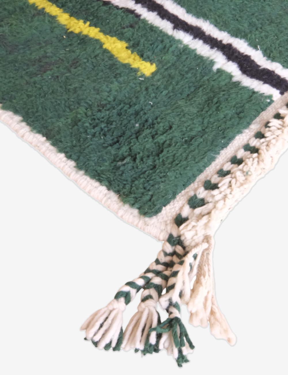 Moroccan Green Wool Rug 9.2 x 7.7 ft / 279 x 237 cm - Surcoma