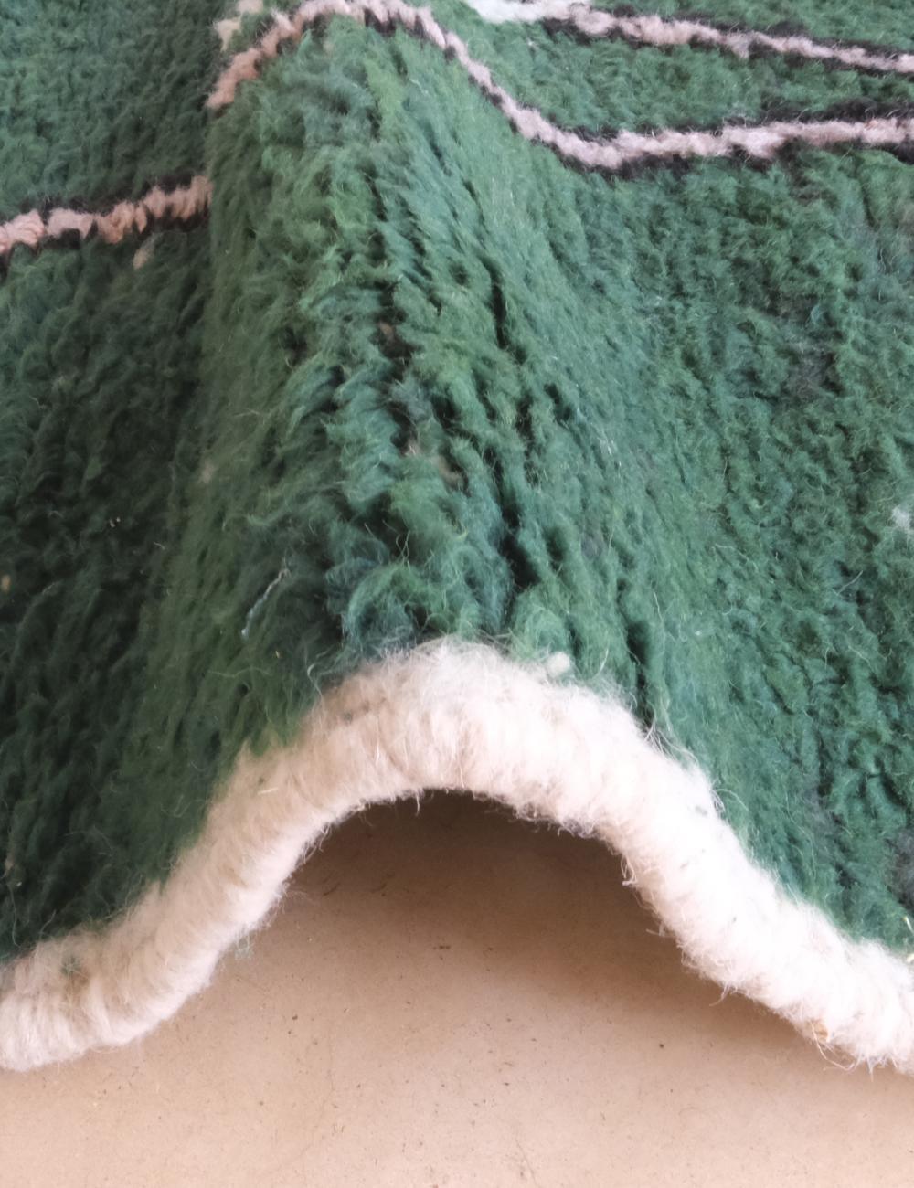Moroccan Green Wool Rug 9.2 x 7.7 ft / 279 x 237 cm - Surcoma